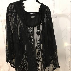Black lace kimono